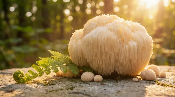Frischer Löwenmähne-Pilz (Lion’s Mane, Hericium erinaceus) – natürliches Mittel für besseren Fokus, Gedächtnis und Stressreduktion